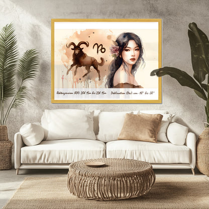 Steinbock – Gipfel der Beständigkeit Antiker Gerahmter Druck