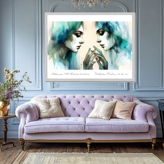 Gemini - Mirror of Duality Antique Framed Print