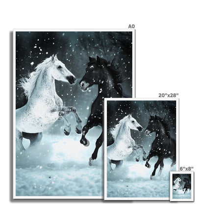 Élégance Givrée dans la Tempête de Neige Framed Print