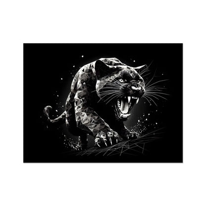 Simetría Salvaje El Rugido del Pantera en Geometría Wall Art Poster