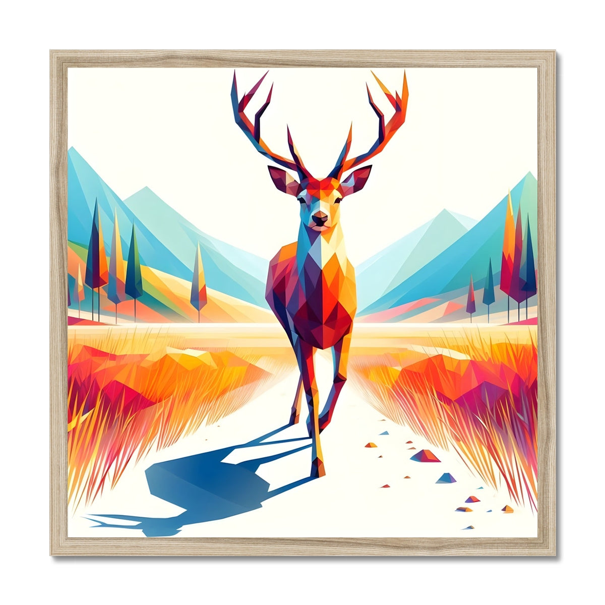 Geometric Majesty The Stag Framed Print