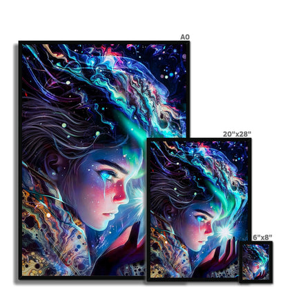 La gardienne des lumières cosmiques Framed Print