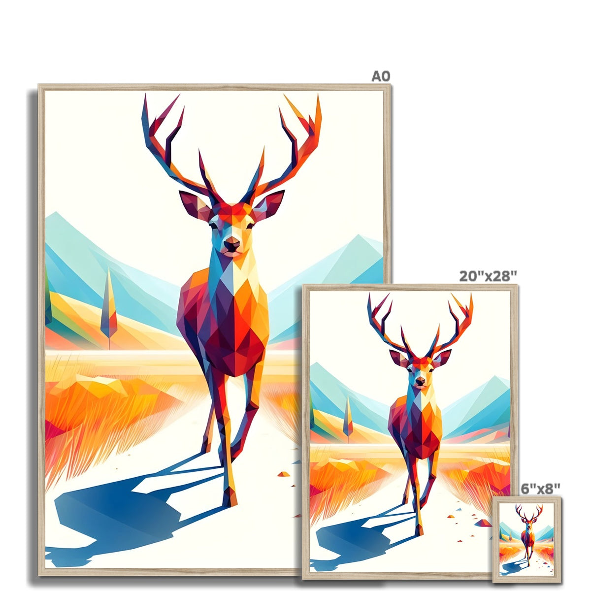 Geometric Majesty The Stag Framed Print