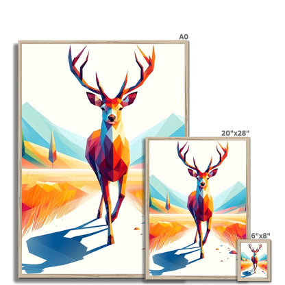Geometric Majesty The Stag Framed Print