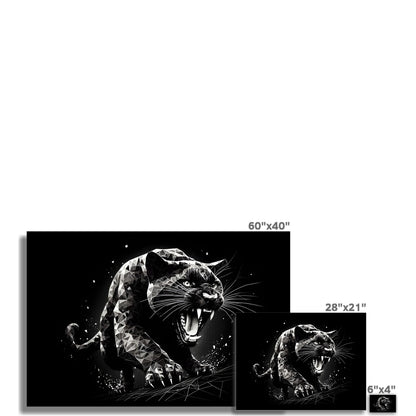 Simetría Salvaje El Rugido del Pantera en Geometría Wall Art Poster