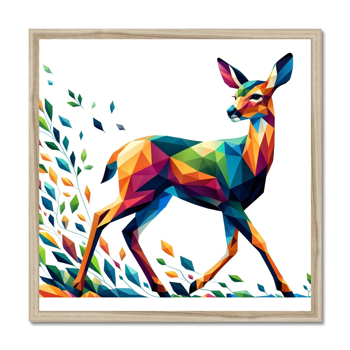 Colors of Serenity Geometric Doe Framed Print