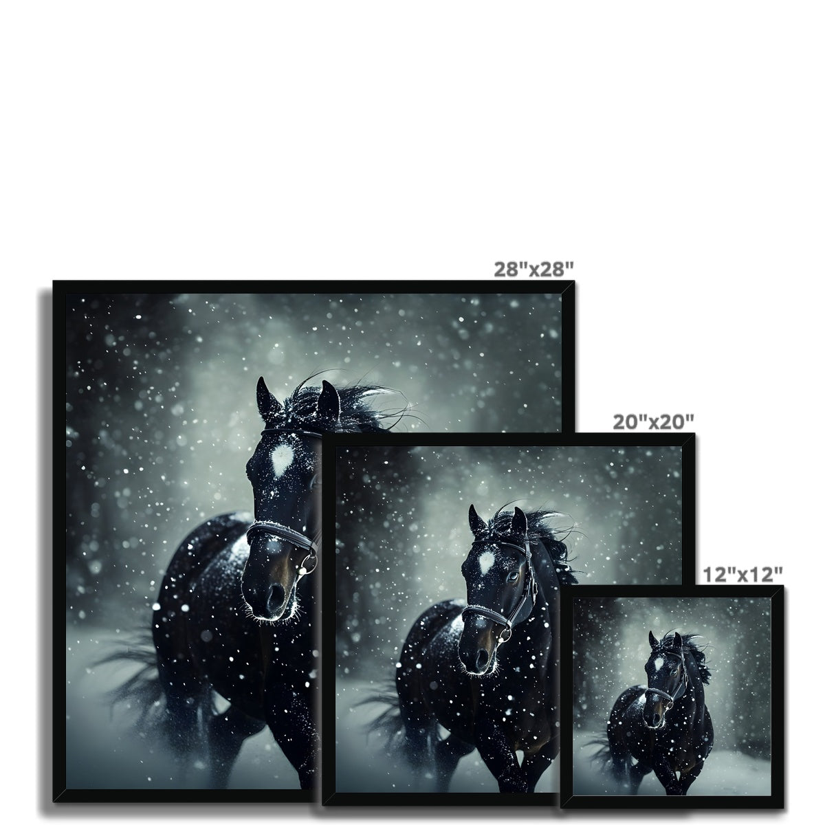 Silence d’Hiver : Cheval sous la Neige Framed Print