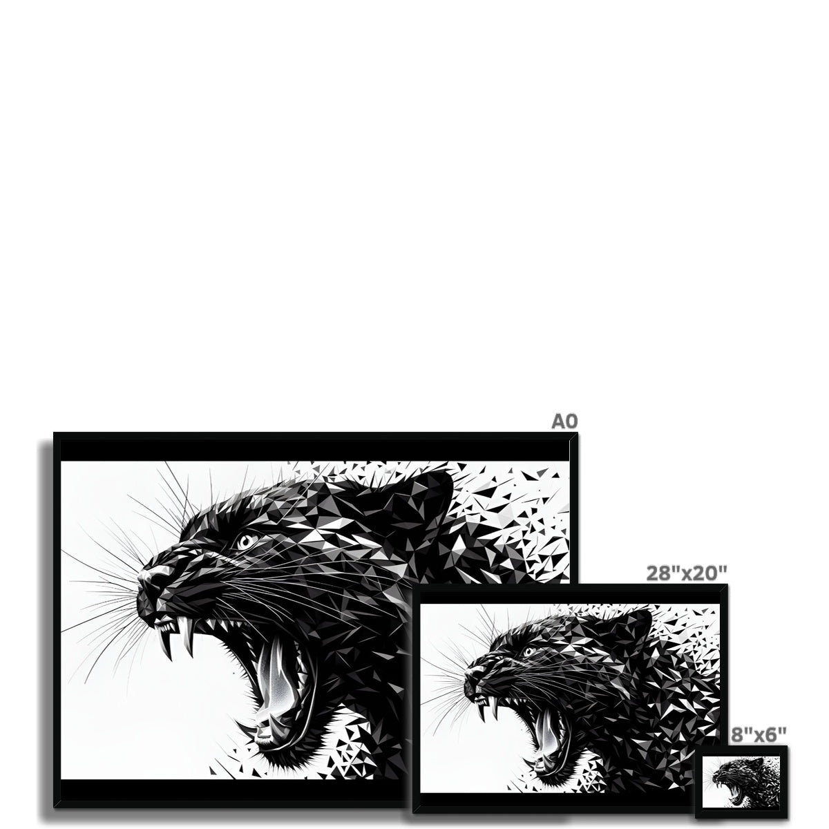 Shadow Power Roar of Geometry Framed Print