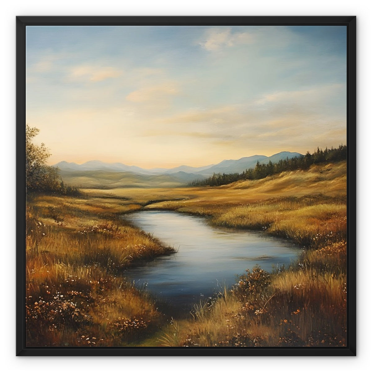 Verborgene Stille: Herbst im Moor Framed Canvas